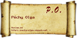 Péchy Olga névjegykártya