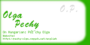 olga pechy business card